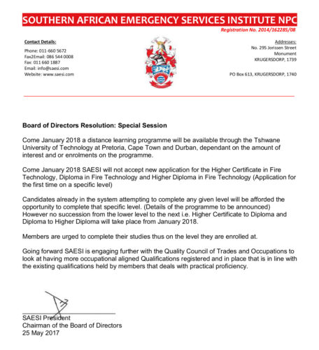 Board of Directors Special Resolution